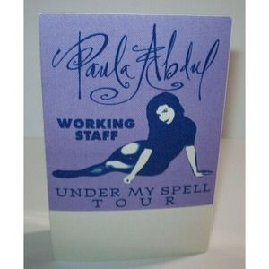 Paula Abdul Backstage Concert Pass Original Under My Spell Tour Staff Purple